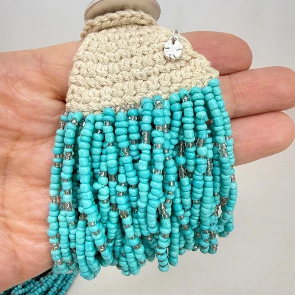 Lucky Brand Multi Strand Seed Bead Crochet Statement Necklace and Bracelet Set - Picture 3 of 8